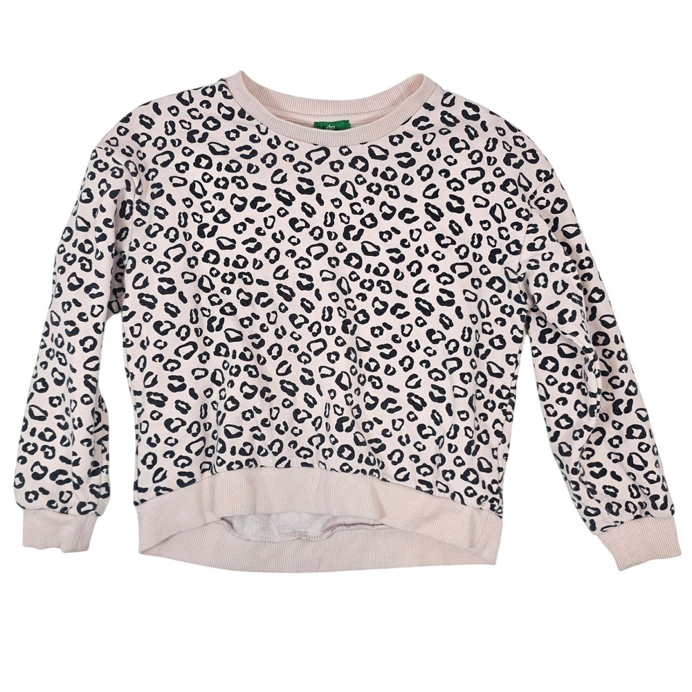 Dip Girls Leopard Print Sweatshirt Pink Black‎ Animal Pattern Size L 12-14